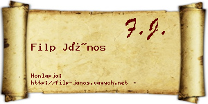 Filp János névjegykártya