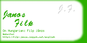 janos filp business card